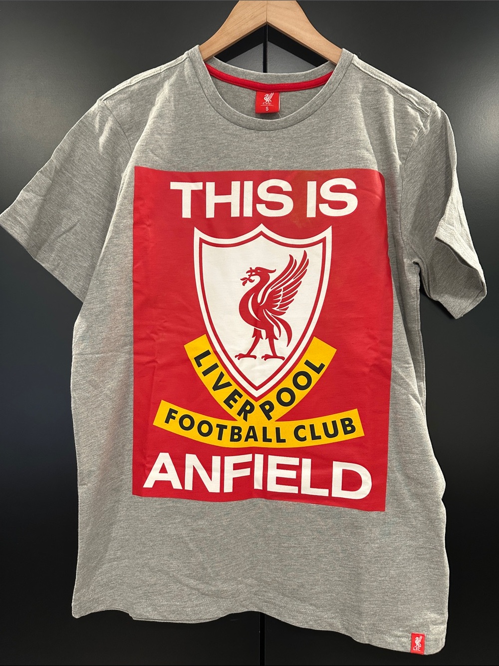 Liverpool FC This Is Anfield T-Shirt Mens Small Grey Marl Graphic Tee A11563 NEW